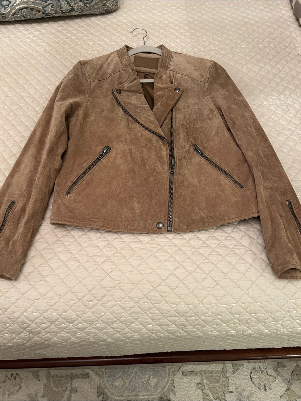 Blank NYC Tan Suede Motorcycle Jacket